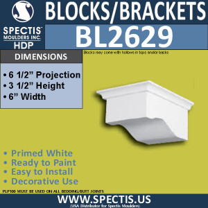 BL2629 Eave Block or Bracket 6"W x 3.5"H x 6.5" P