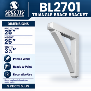 BL2701 Triangle Brace Bracket, Spectis polyurethane bracket, 25 in projection x 25 in high x 3 1/2 in wide