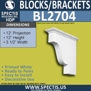 BL2704 Eave Block or Bracket 6"W x 4"H x 4" P