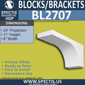 BL2707 Eave Block or Bracket 6"W x 4"H x 4" P