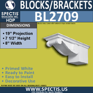 BL2709 Eave Block or Bracket 6"W x 4"H x 4" P
