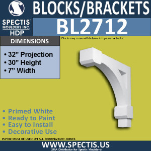 BL2712 Eave Block or Bracket 7"W x 30"H x 32" P