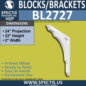 BL2727 Eave Block or Bracket 2"W x 22"H x 24" P