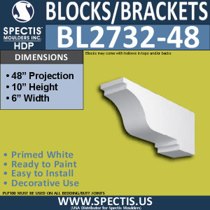 BL2732-48 Eave Block or Bracket 6"W x 10"H x 48" P