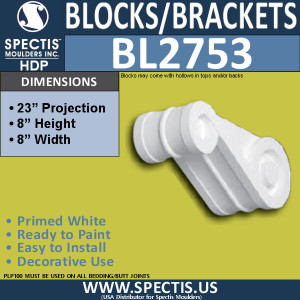 BL2753 Eave Block or Bracket 8"W x 8"H x 23" P