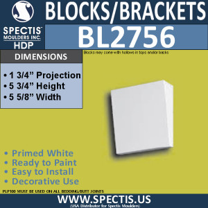 BL2756 Eave Block or Bracket 5.75"W x 5.5"H x 1.75" P