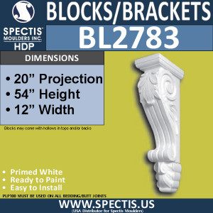 BL2783 Eave Block or Bracket 12"W x 54"H x 20" P