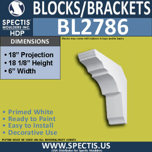 BL2786 Eave Block or Bracket 6"W x 18"H x 18" P