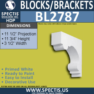 BL2787 Eave Block or Bracket 3.5"W x 11.75"H x 11.5" P