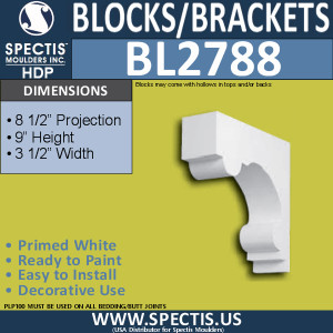 BL2788 Eave Block or Bracket 3.5"W x 9"H x 8.5" P