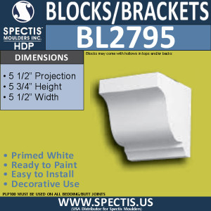 BL2795 Eave Block or Bracket 5.5"W x 5.75"H x 5.5" P