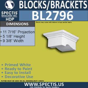 BL2796 Eave Block or Bracket 9.3"W x 5.13"H x 11.5" P