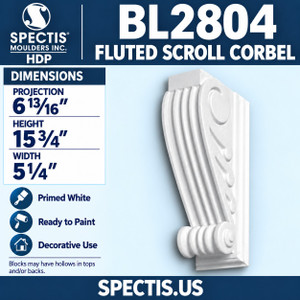 BL2804 Fluted Scroll Corbel