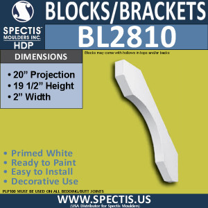 BL2810 Eave Block or Bracket 2"W x 19.5"H x 20" P
