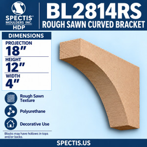BL2814RS Rough Sawn Curved Bracket