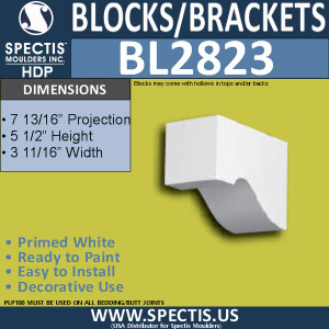 BL2823 Eave Block or Bracket 3.7"W x 5.5"H x 7.8" P