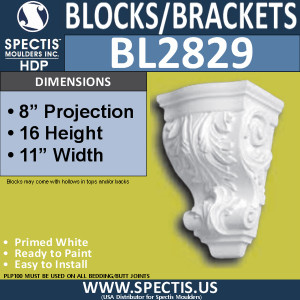 BL2829 Eave Block or Bracket 11"W x 16"H x 8" P