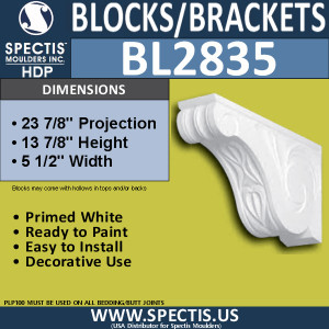 BL2835 Eave Block or Bracket 5.5"W x 13.9"H x 23.9" P
