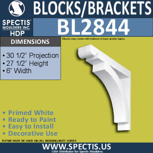 BL2844 Eave Block or Bracket 6"W x 27.5"H x 30.5" P