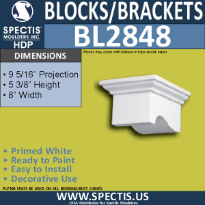 BL2848 Eave Block or Bracket 8"W x 5.3"H x 9.5" P
