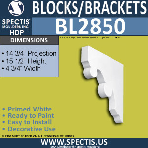 BL2850 Eave Block or Bracket 4.75"W x 15.5"H x 14.75" P