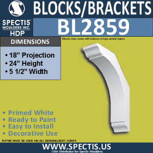 BL2859 Eave Block or Bracket 5.5"W x 24"H x 18" P