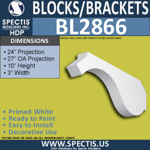 BL2866 Eave Block or Bracket 3"W x 10"H x 27" P