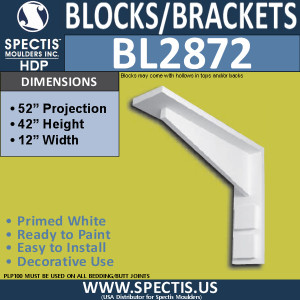 BL2872 Eave Block or Bracket 2"W x 16"H x 44" P