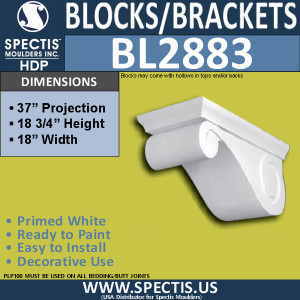 BL2883 Eave Block or Bracket 18"W x 6.75"H x 37" P