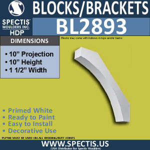 BL2893 Eave Block or Bracket 1.5"W x 10"H x 10" P