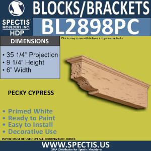 BL2898PC Pecky Cypress Bracket 9.25"W x 6"H x 35.25" P