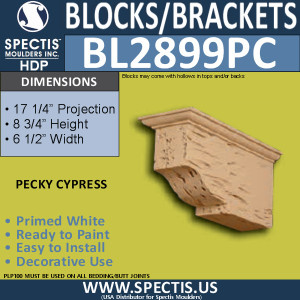 BL2899PC Pecky Cypress Bracket 6.5"W x 8.5"H x 17.25" P