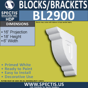 BL2900 Eave Block or Bracket 6"W x 18"H x 16" P
