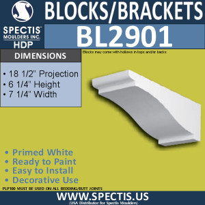 BL2901 Eave Block or Bracket 7.25"W x 6.25"H x 18.5" P
