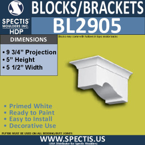 BL2905 Eave Block or Bracket 5.5"W x 5"H x 9.75" P