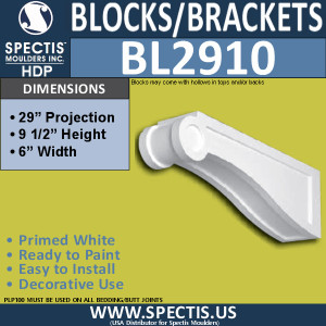 BL2910 Eave Block or Bracket 6"W x 9.5"H x 30" P