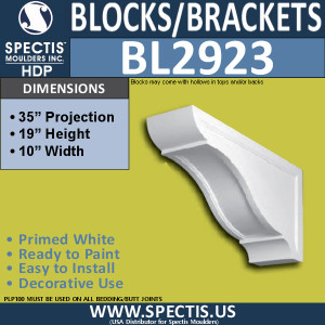 BL2923 Eave Block or Bracket 10"W x 19"H x 35" P