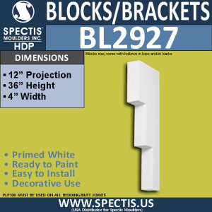 BL2927 Eave Block or Bracket 4"W x 36"H x 12" P
