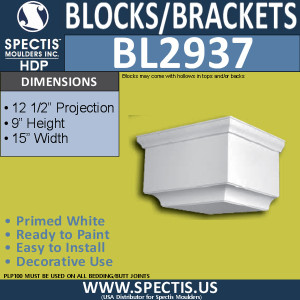 BL2937 Eave Block or Bracket 15"W x 9"H x 12.5" P