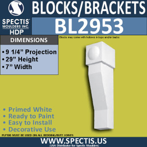 BL2953 Eave Block or Bracket 7"W x 29"H x 9.25" P