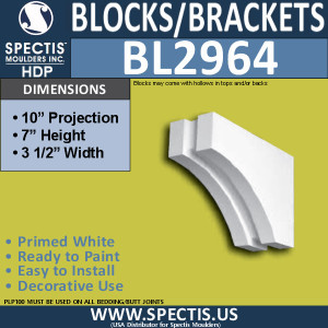 BL2964 Eave Block or Bracket 3.5"W x 7"H x 10" P