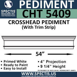 CHT5409 Crosshead with Trim Strip 54" W x 9 1/4" H