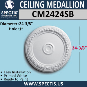 CM2424SB Decorative Ceiling Medallion 1" Hole x 24-3/8" Round