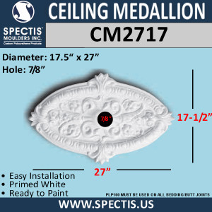 CM2717 Oblong Decorative Ceiling Medallion 27" x 17.5"