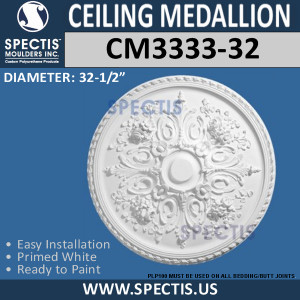 CM3333-32 Decorative Ceiling Medallion 32.5" Round