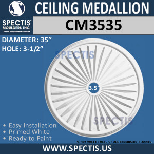 CM3535 Decorative Ceiling Medallion 3.5" Hole 35" Round