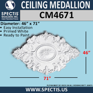 CM4671 Oval Shape Decorative Ceiling Medallion 46" x 71"