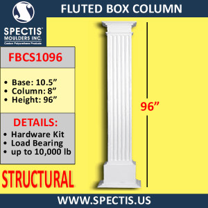FBCS1096 Structural Fluted Box Column 10" x 96"