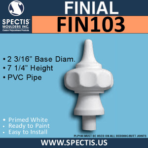 FIN103 Spectis Urethane Finial 2 3/16" x 7 1/4"