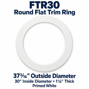 FTR30 Round Flat Trim Ring; 37³⁄₁₆″ Outside Diameter; 30″ Inside Diameter • 1¼″ Thick